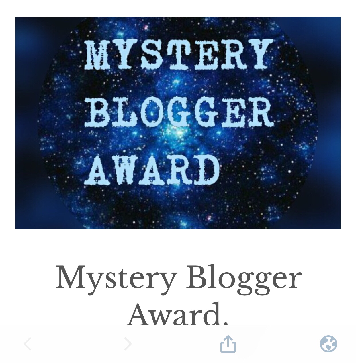 Nominated For Mystery Blogger&nbsp;Award(5th)